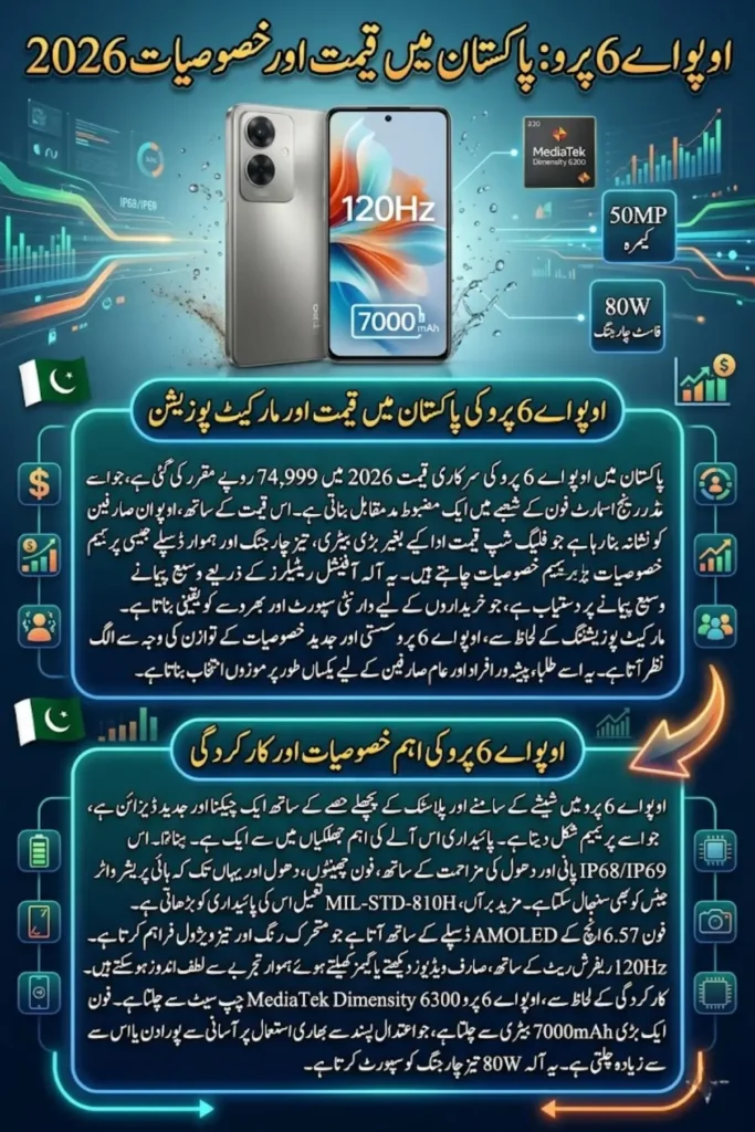 Oppo A6 Pro Price in Pakistan 2026 – Full Specifications, Features, Battery & Performance Review