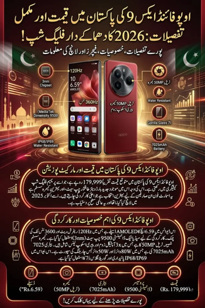 Oppo Find X9 Price in Pakistan 2026 – Full Specifications, Features, Battery & Launch Details