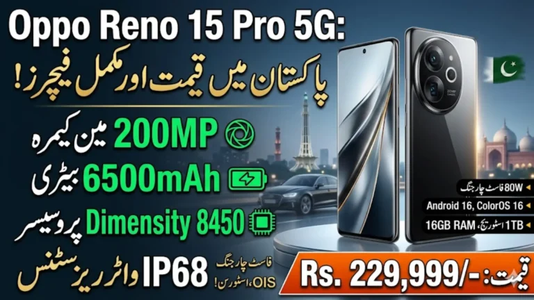 Oppo Reno 15 Pro 5G Price in Pakistan 2026 – Specifications, 200MP Camera, Battery & Full Features