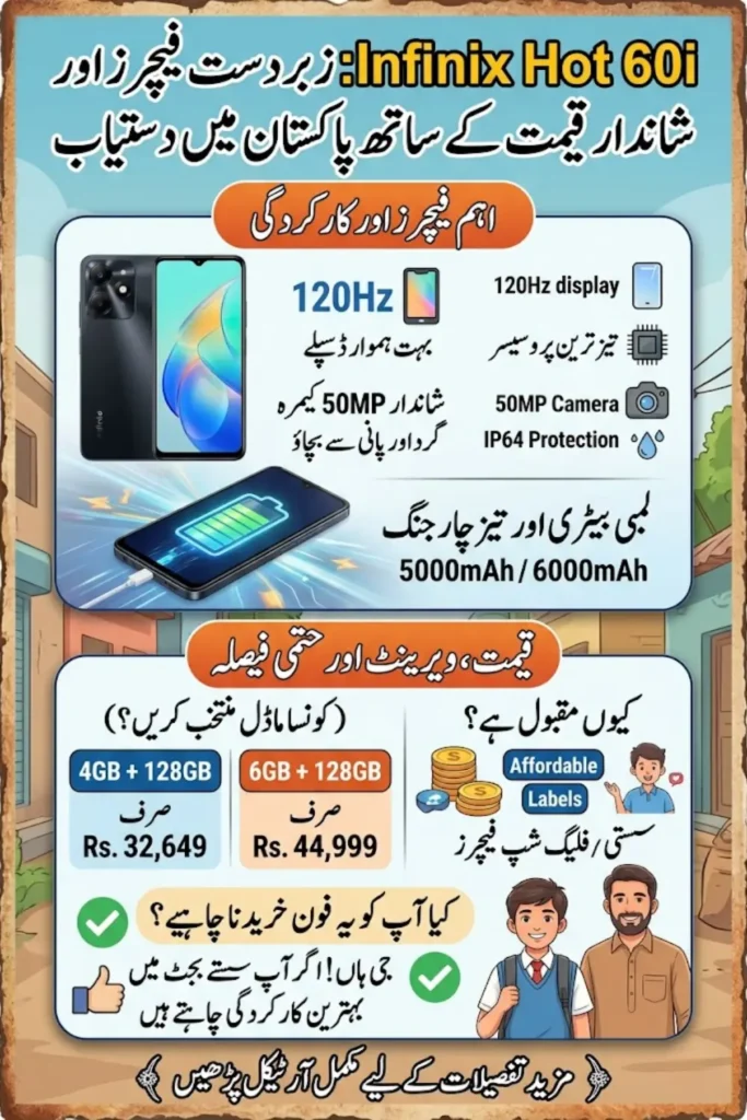 Infinix Hot 60i Price in Pakistan 2026 – Full Specifications, Features & Honest Review