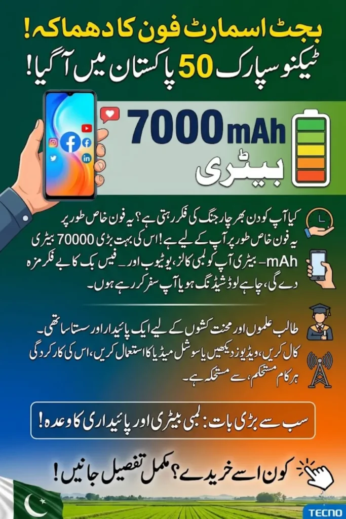 TECNO SPARK 50 Review Pakistan 2026 With Massive 7000mAh Battery