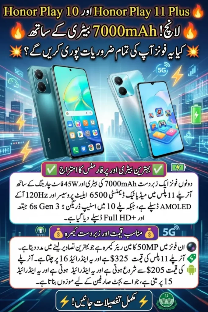 Honor Play11 Plus and Play10 Launch: 7000mAh Battery, Dimensity 6500 Elite, Snapdragon 6s Gen 3 and Full Specifications